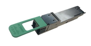 Cisco QDD-8X100G-FR — وحدة بصرية QSFP-DD بسرعة 800G مع تقسيم 8×100GBASE-FR أحادية النمط (2 كم، MPO-12 مزدوج)
