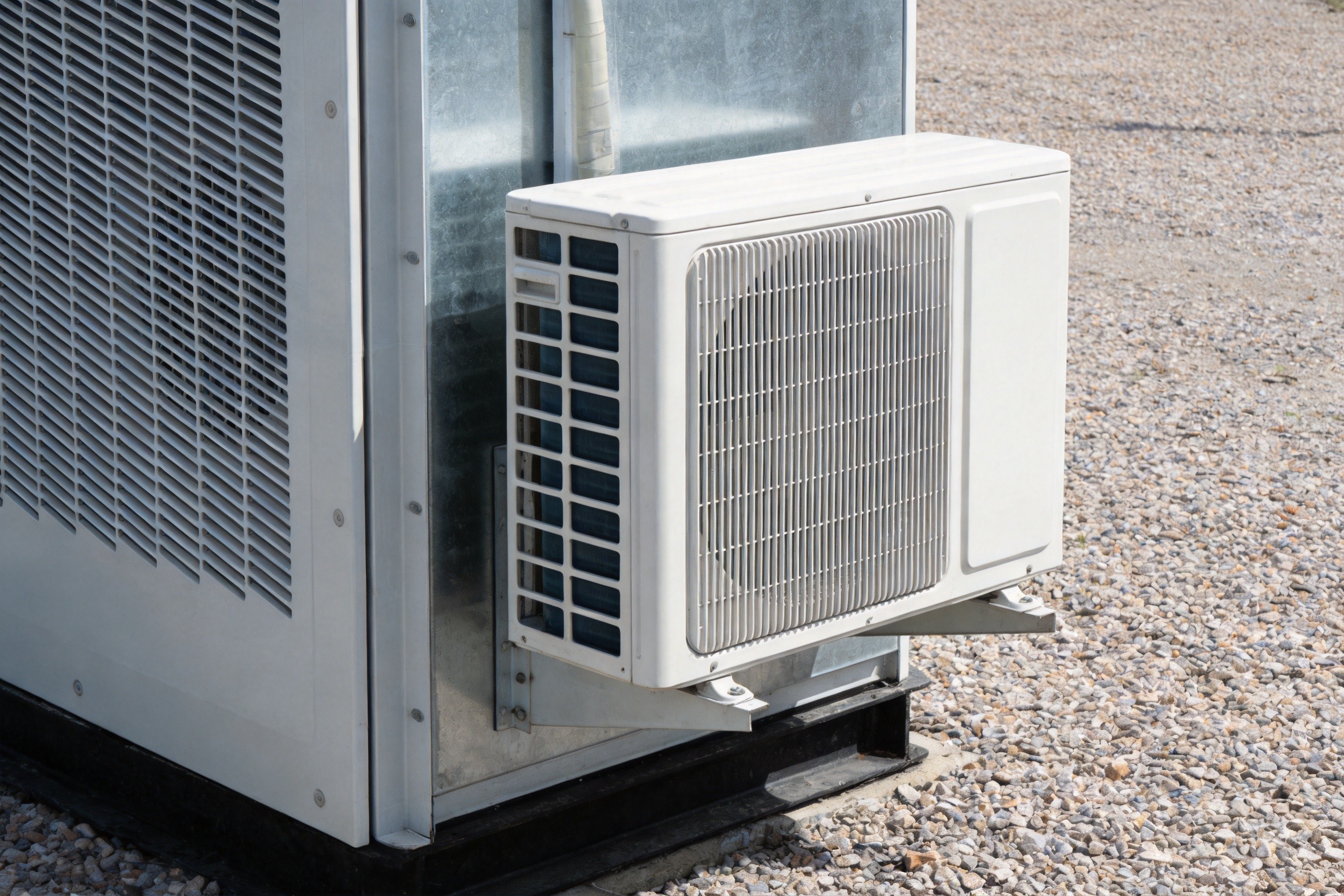 DC cabinet air conditioner installed on outdoor telecom cabinet